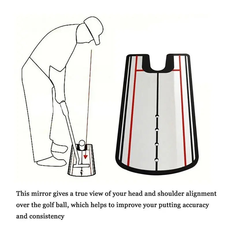 Golf Putting Practice Mirror Putting - Mirror Alignment Training Aid