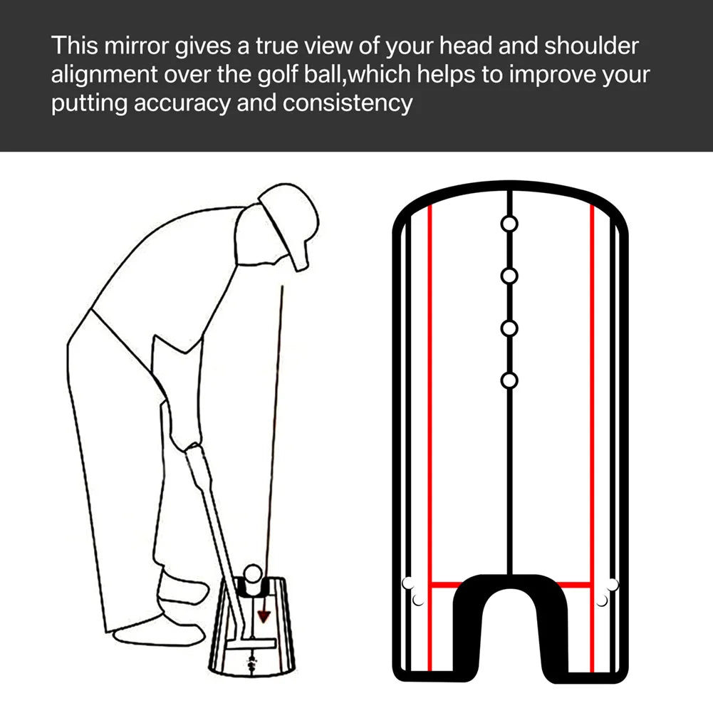 Golf Putting Practice Mirror Putting - Mirror Alignment Training Aid